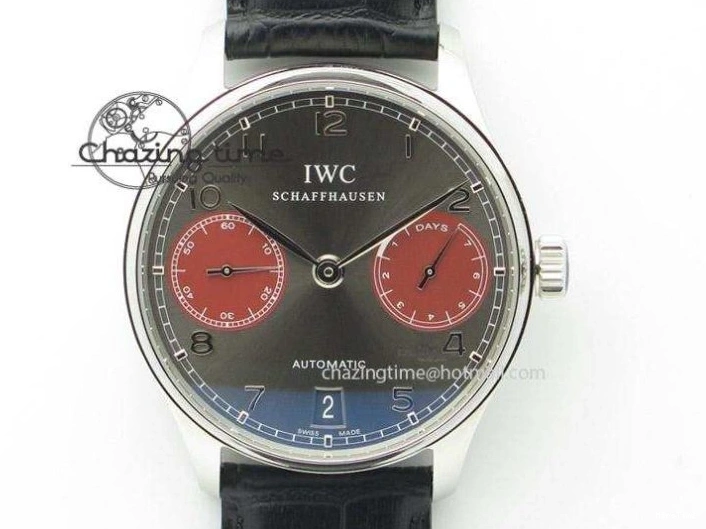 MIROTIME 0113 Portuguese IW5444 SS White Dial Blue Numbers On Blue Leather Strap A Modern 7258